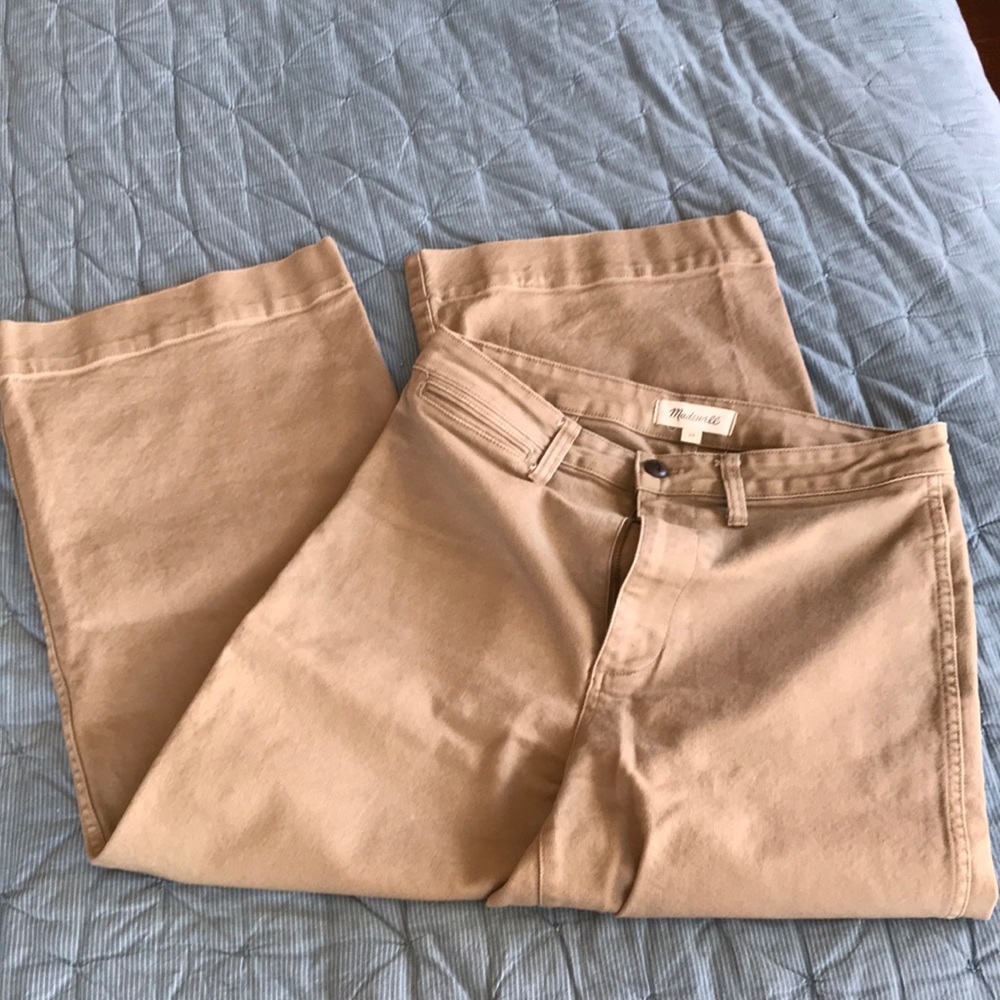 Madewell high waisted wide leg Emmett pants olive